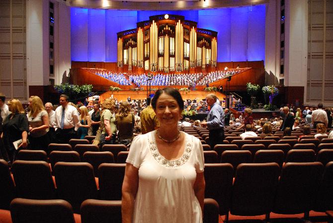 Stephanie Dopp at the LDS Conference Center with the Choir